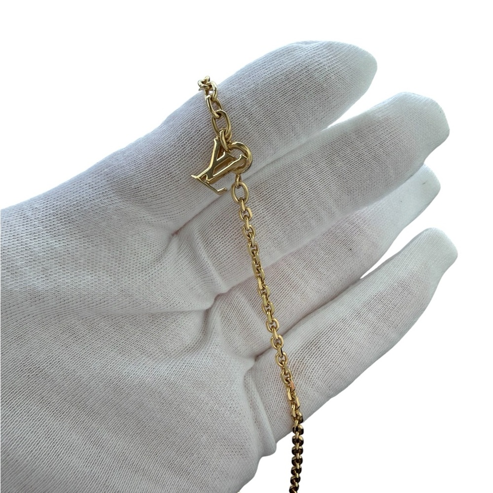 Louis Vuitton: Gold-Plated Swarovski Gamble Necklace Azur - Picture 7 of 8